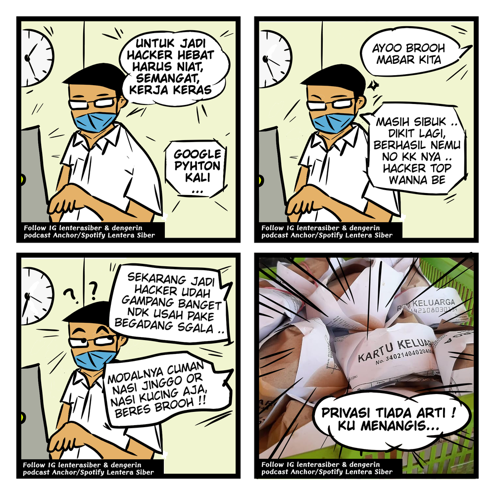 Cover Dokumen Data Pribadi jadi bungkus nasi !